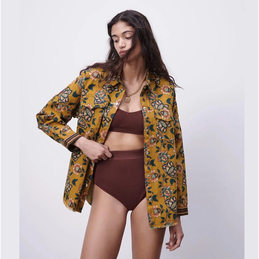 Zara Western Boho Floral Jacket NWT - Picture 10 of 16